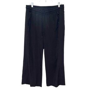 Athleta Black Stretch Drawstring Wide-Leg Cropped Pants  Women's Size 12